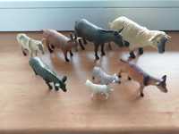 Zwierzęta figurki 8 sztuk owca, osioł, koza