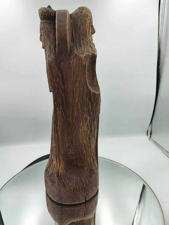 Św.Barbara,Skarbnik,figura drewniana,Rybnik,1982 r.