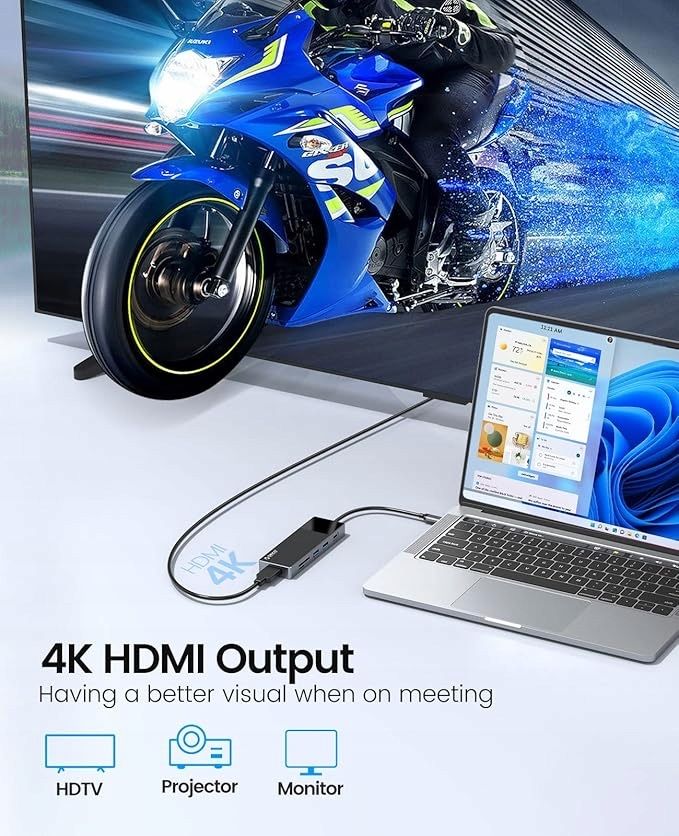 Stacja dokująca Orico Hub USB-C 9 w 1 ORICO: HDMI 4K, 4xUSB