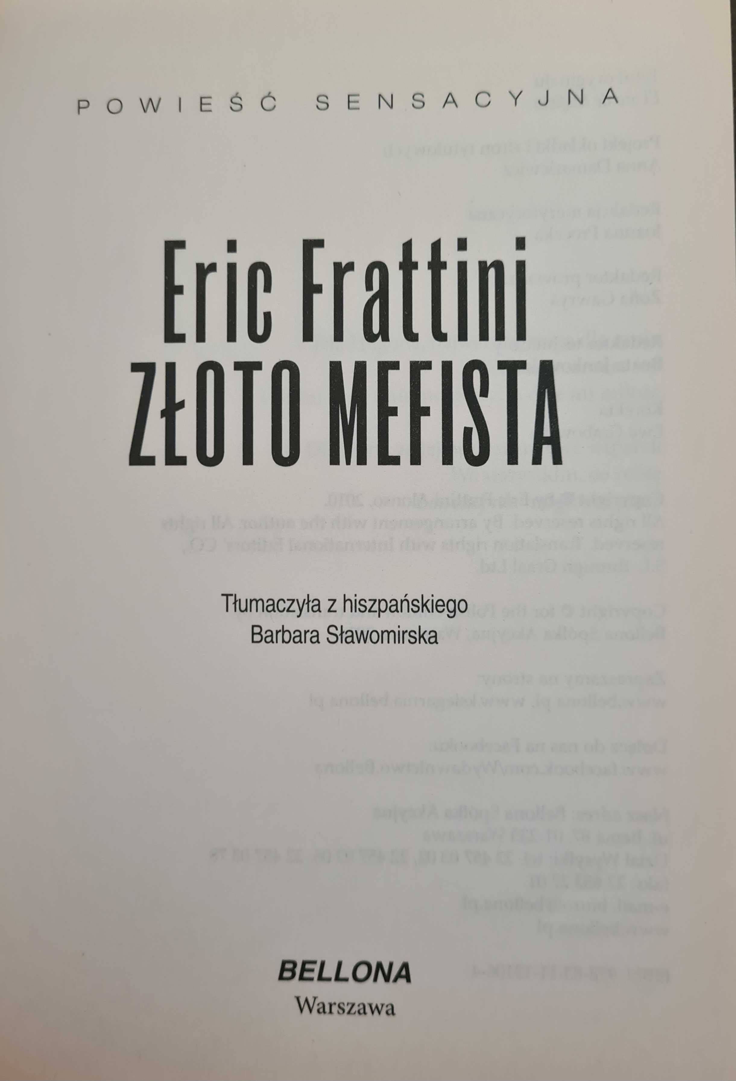 Książka: "Złoto Mefista" Eric Frattini
