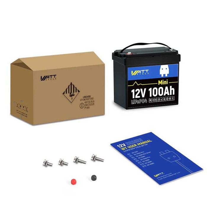 Аккумуляторная батарея WattCycle 12V 100Ah Mini EVE LiFePO4 9.5 кг