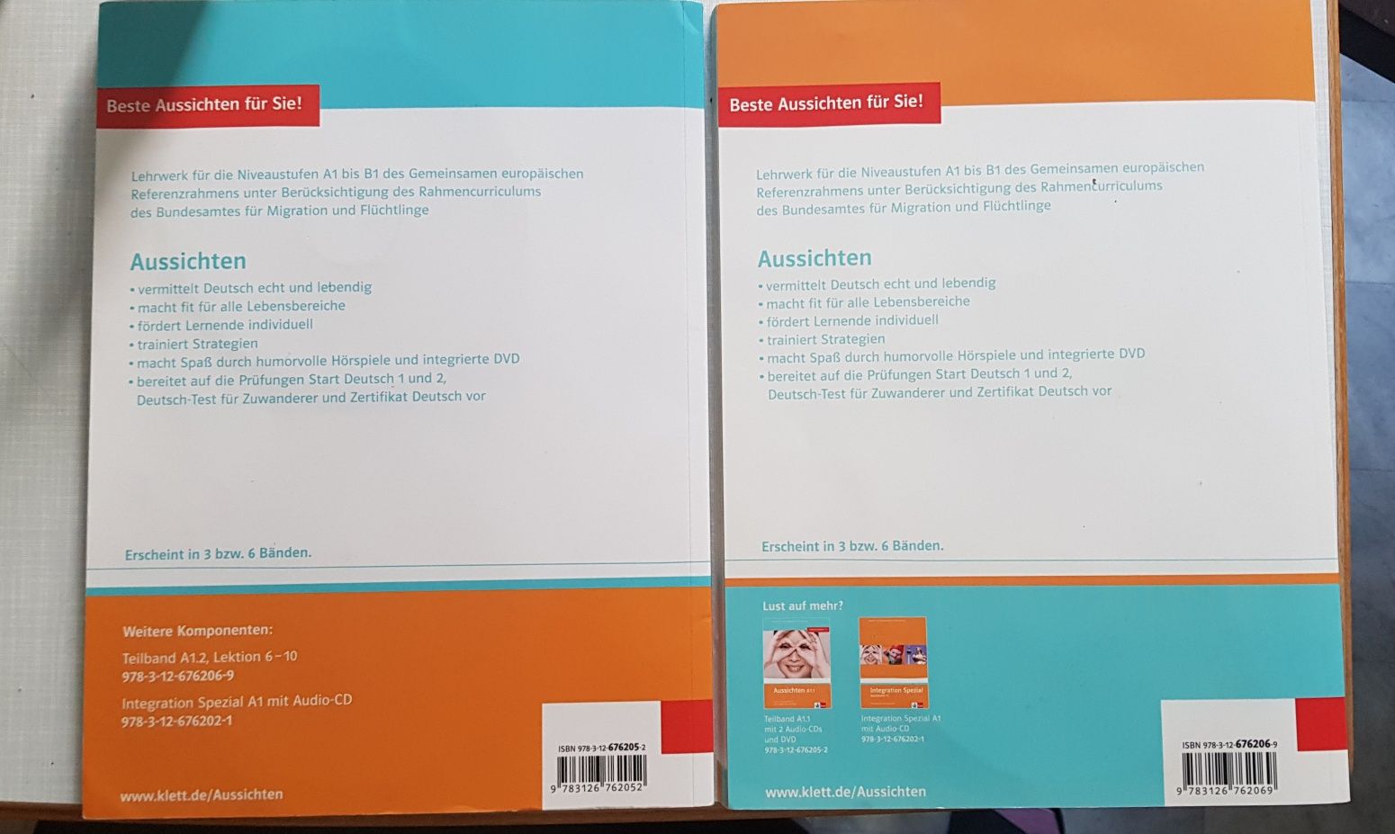 Підручники з німецької мови A1. Klett - Aussichten 1.1  и Aussichten 1