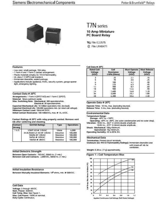 Реле электромеханические siemens t7ns5d1-24