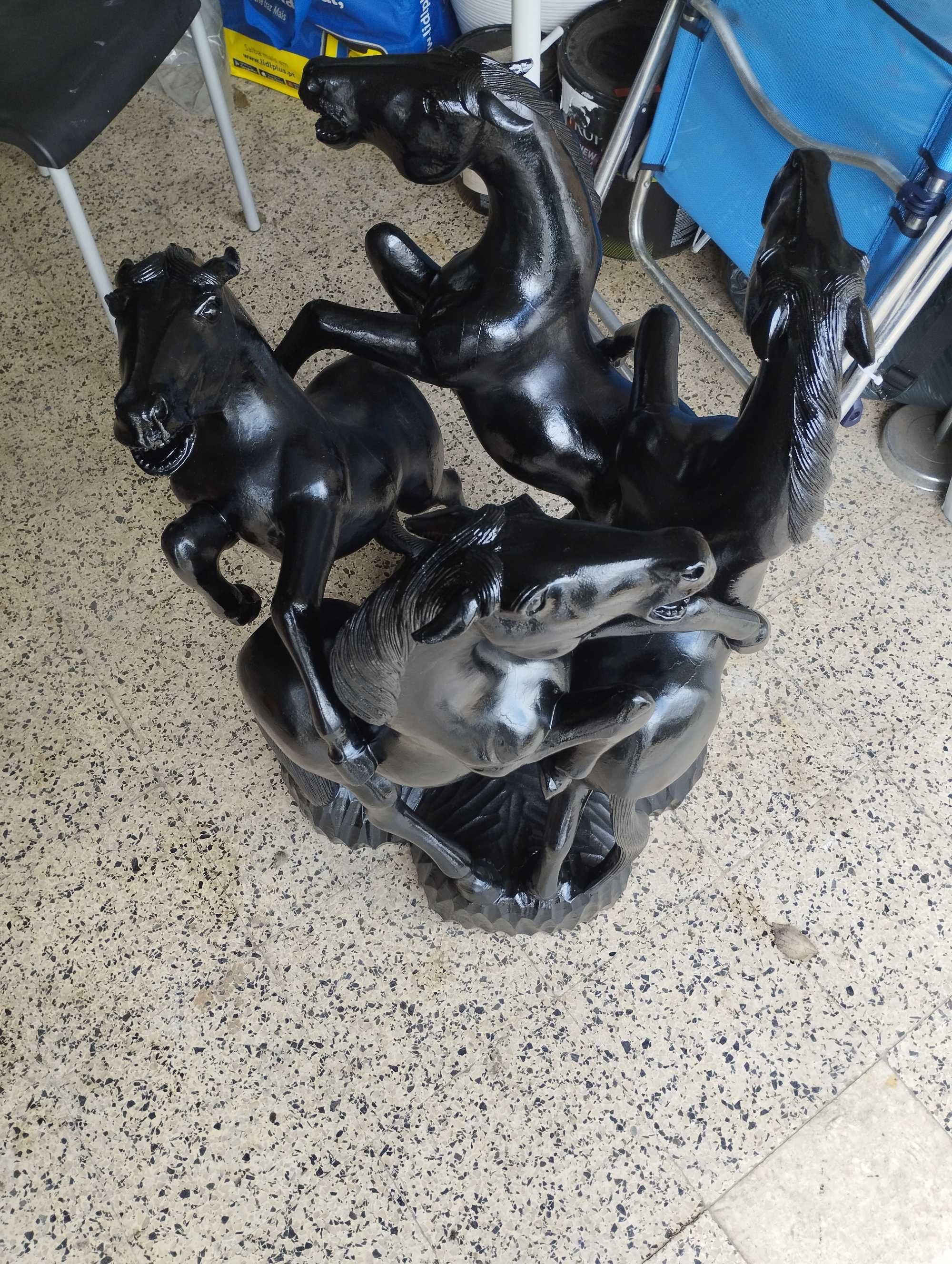 Arte Africana escultura/mesa madeira