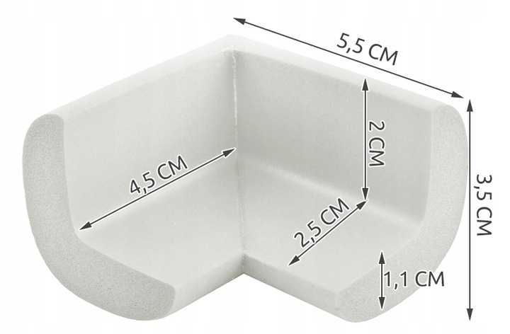 OSŁONKI NA NAROŻNIKI piankowe meble blaty kanty rogi - 4 szt
