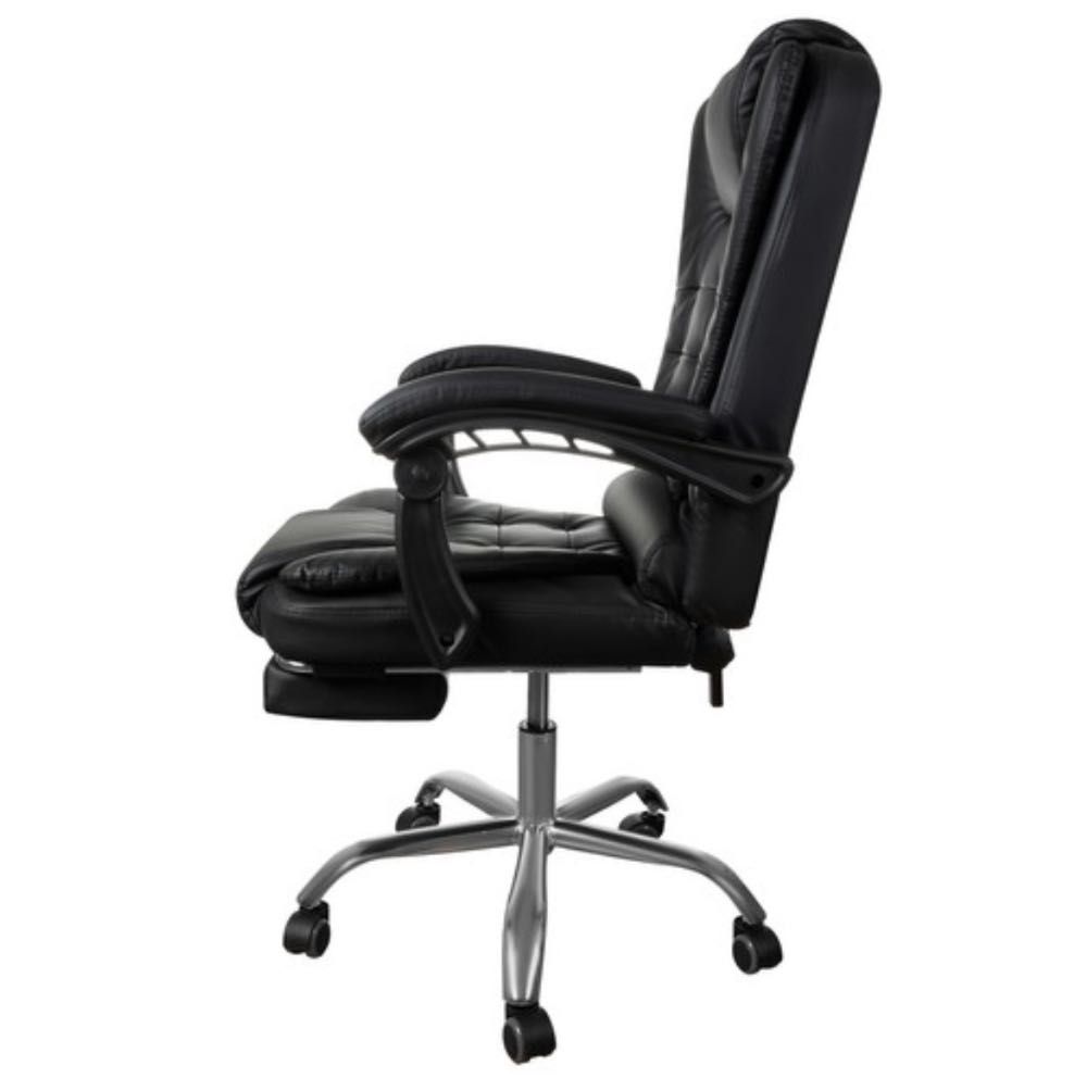 Nowoczesny fotel PREMIUM‼️ obrotowy czarny biurowy z podnóżkiem