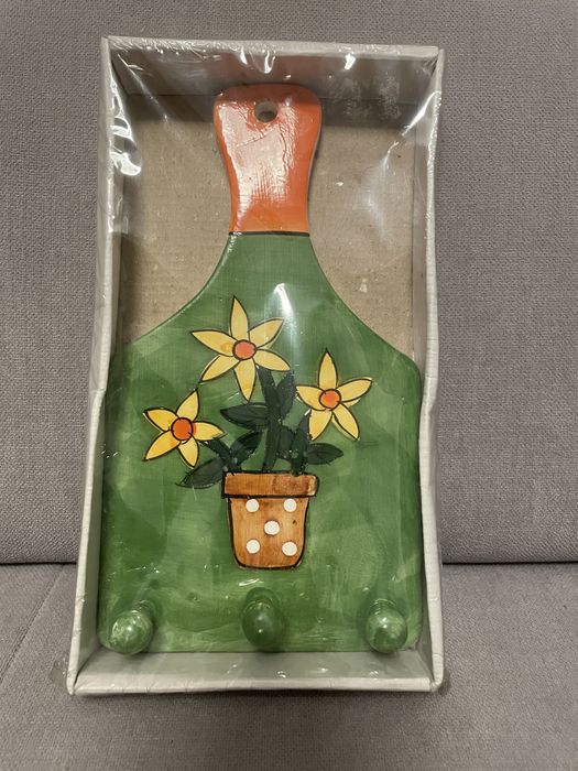 Wieszak kuchenny ceramiczny recznie malowany