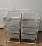 Zestaw 2 x IKEA LENNART komoda szafka pod biurko biały metal ażurowa