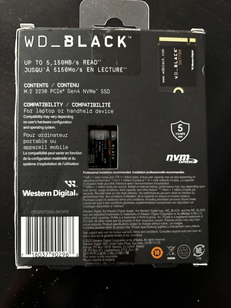 Dysk m2 2TB 2230 WD-BLACK