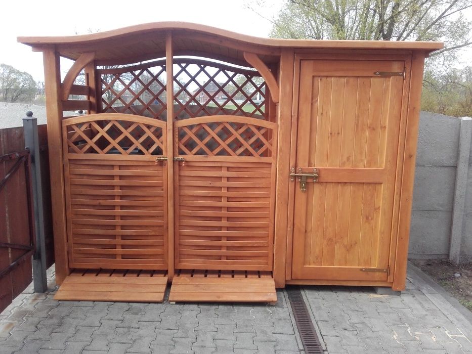 Zadaszenie na kosz 2 x 1,1m + narzędziówka 1 x 1,1m dach fala