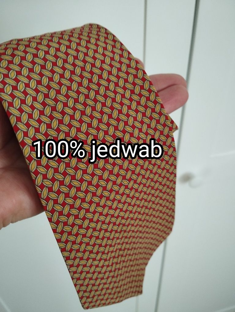 Jedwabny krawat 100% silk 9,5 cm Hemley