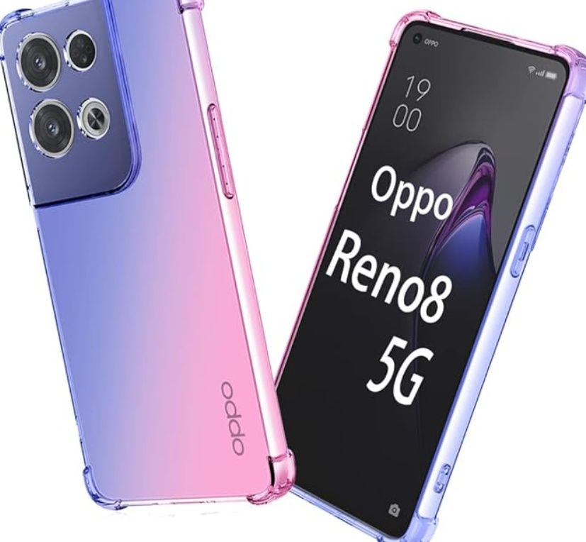 NOWE Etui silikonowe różowo niebieskie do Oppo Reno 8 5G