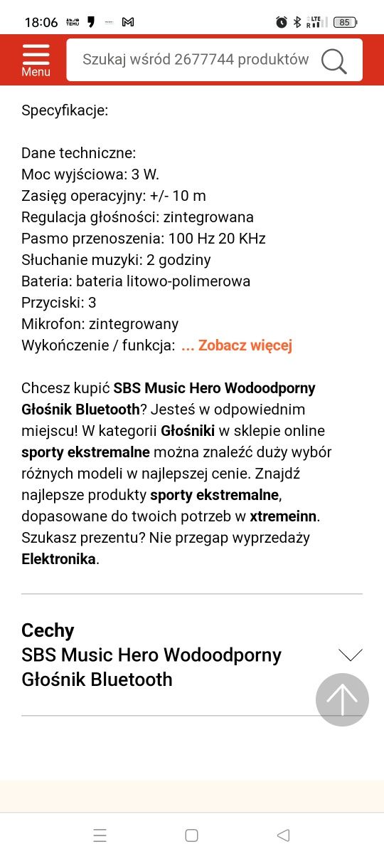 Głośnik wodoodporny z funkcją słuchania muzyki i odbierania połączeń