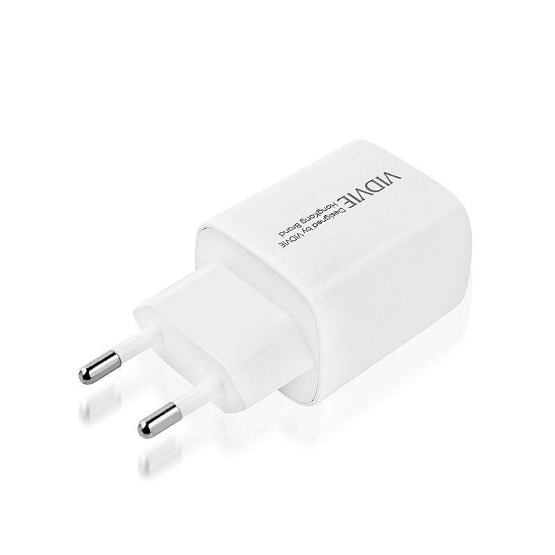 Ładowarka sieciowa VIDVIE PLE248 1xUSB + 1xType C 3A PD 20W biały