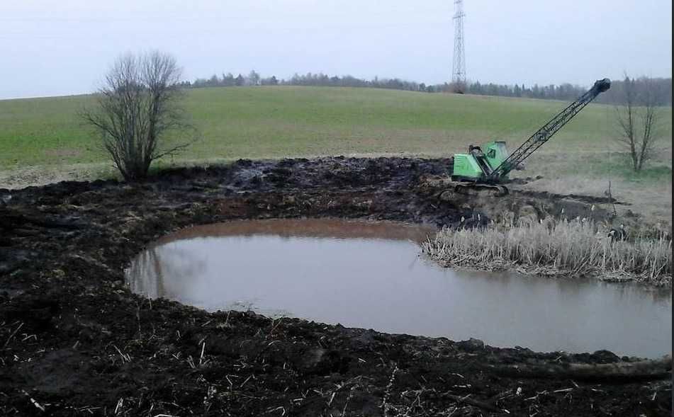 Kopanie, Czyszczenie stawów Lekka koparka linowa Odmulanie Pogłębianie