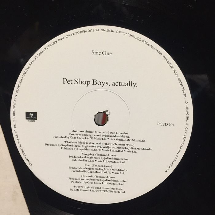 Vinil: Pete Shop Boys - Actually 1987