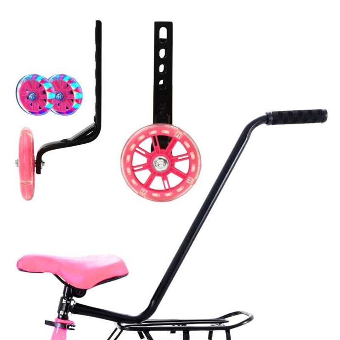 Kółka Boczne do Roweru Podporowe LED Uchwyt Kij Prowadnik do Nauki