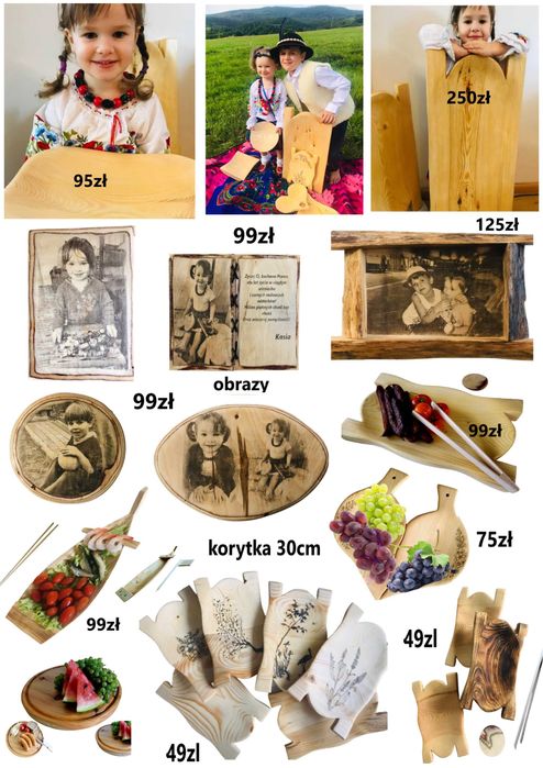 " KORYTA DREWNIANE Producent Koryt do Cateringu Restauracji, Karczmy