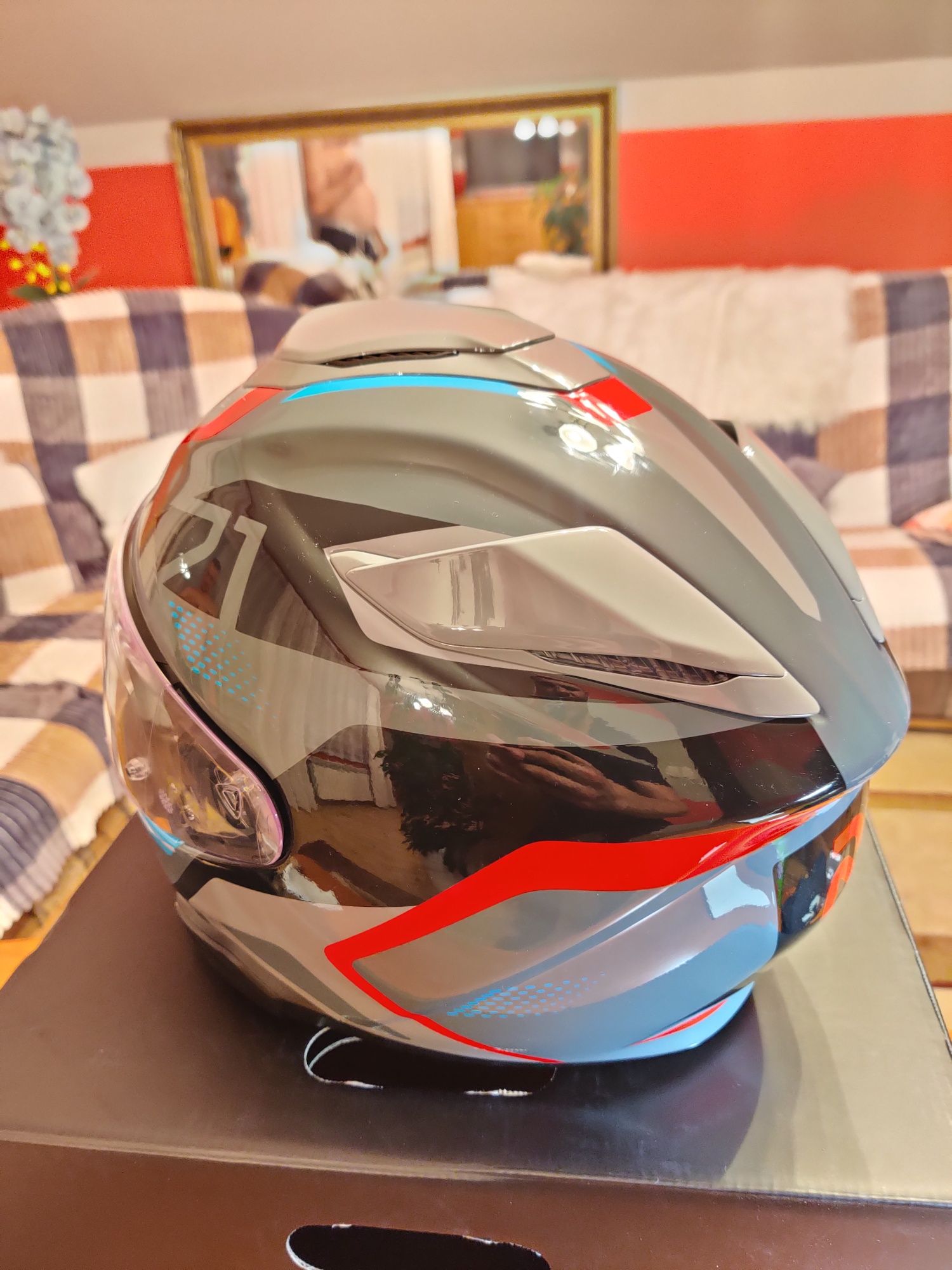 Kask HJC RPHA 71 HAPEL Grey/Red, rozm L | jak NOWY, GWARANCJA