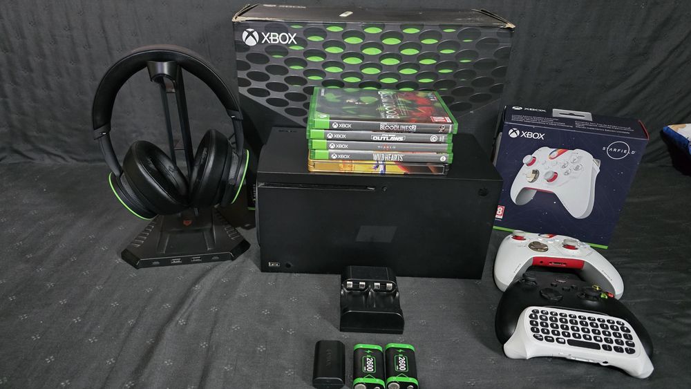 XBOX SERIES X 2Pady +Headset+Akcesoria+5gier