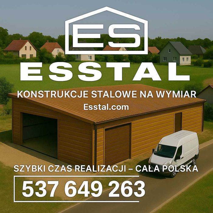 Garaż Blaszany - DREWNOPODOBNY | Jednospadowy| Wiata , Hala| - ESSTAL*