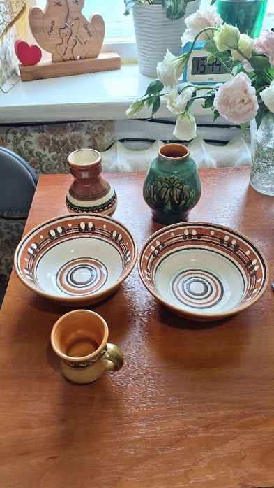 Тарелка кувшинчик глиняный