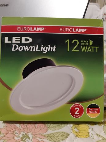 Світильники НОВІ за пів ціни LED Eurolamp Downlight 12 W 6 штук