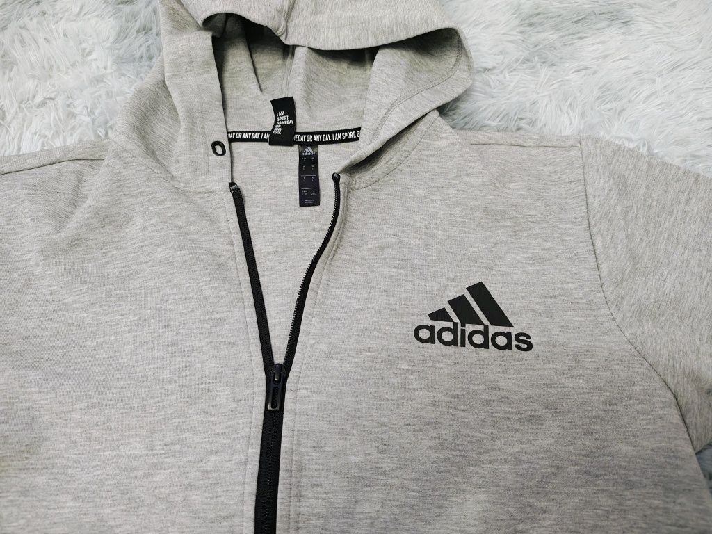 Bluza z kapturem Adidas rozm L dresowa bawełniana
