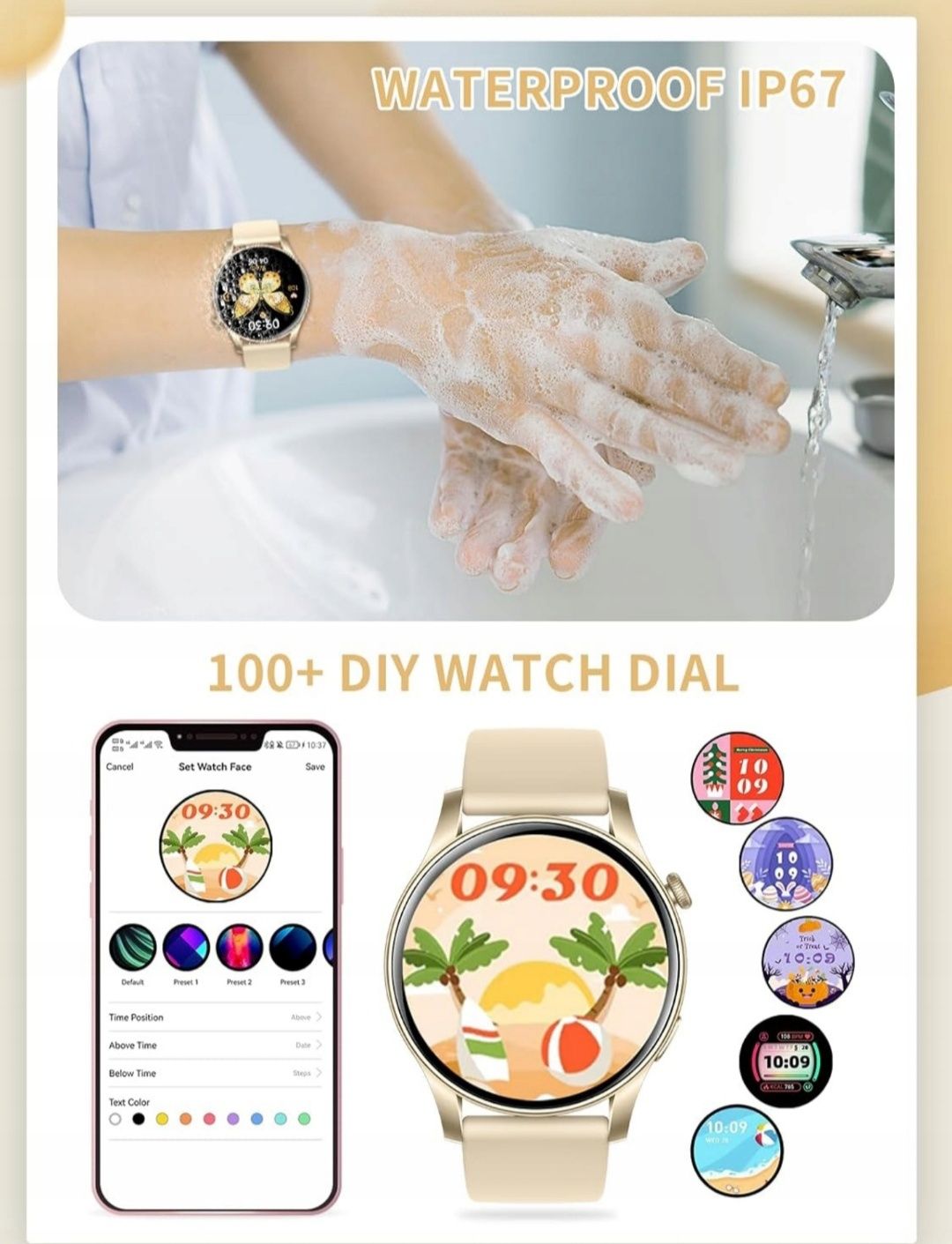 Smartwatch zegarek sportowy AMOLED męski damski krokomierz treningowy