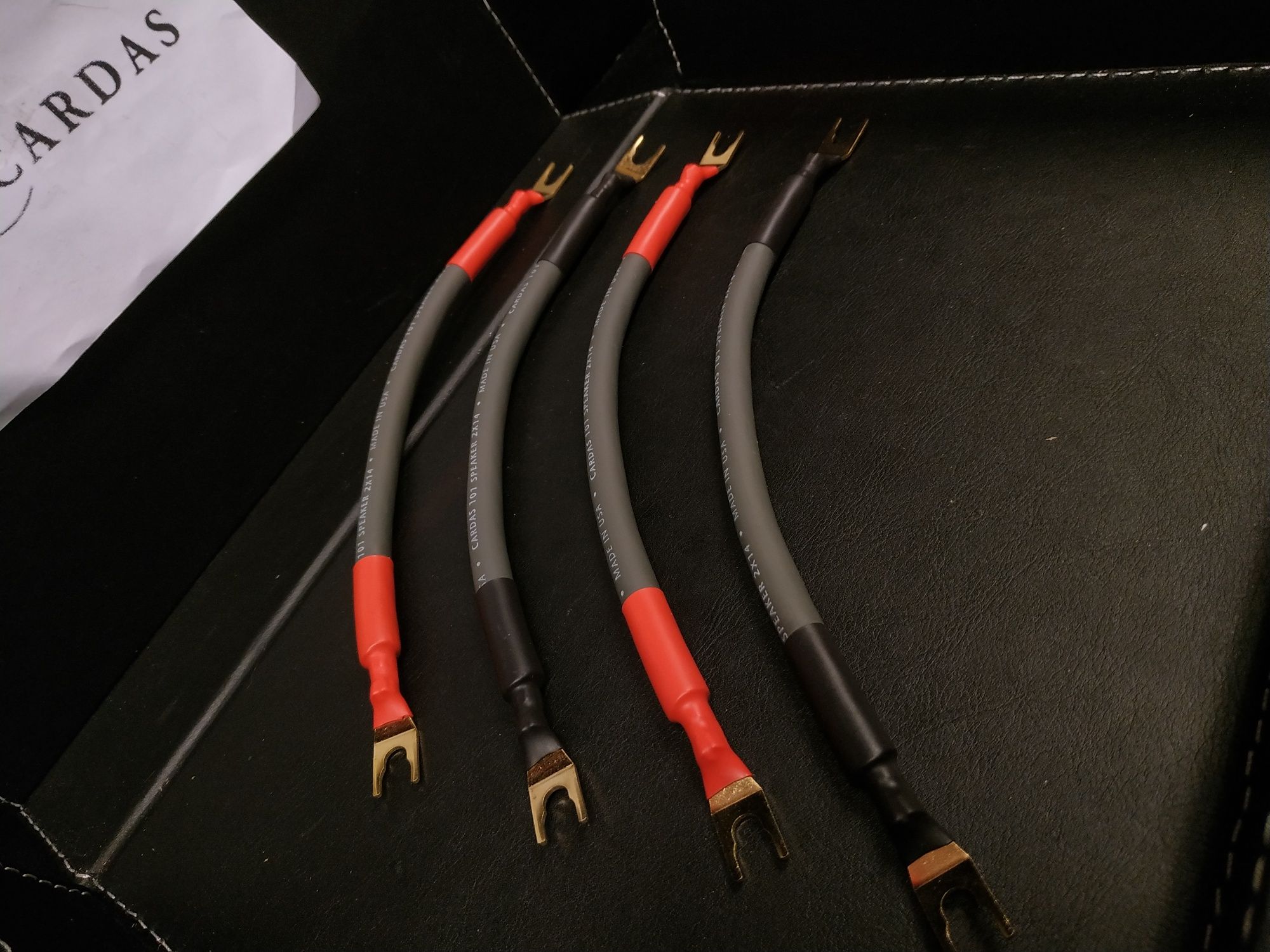 Cardas 101 zworki kable głośnikowe wtyk banan widła Trans Audio Hi-Fi