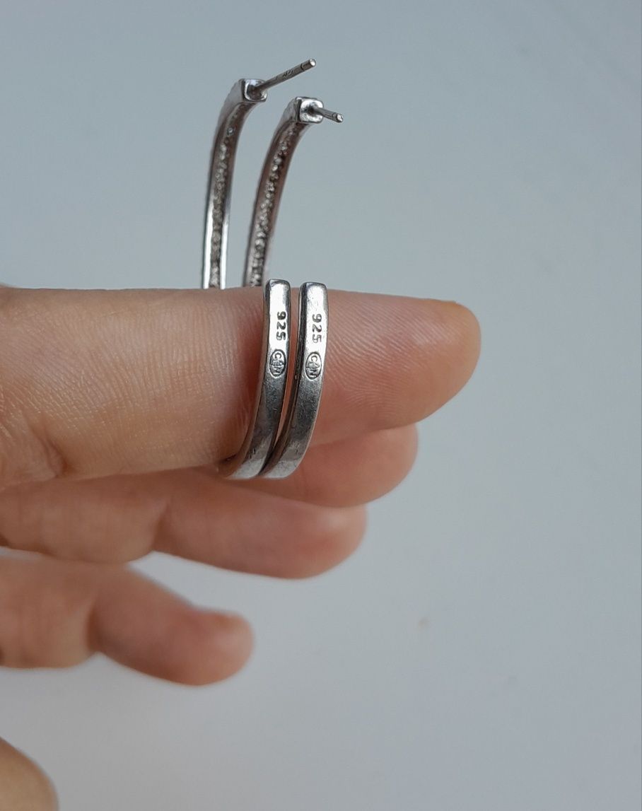 брендовые 925 серебро серебряные серьги сережки.