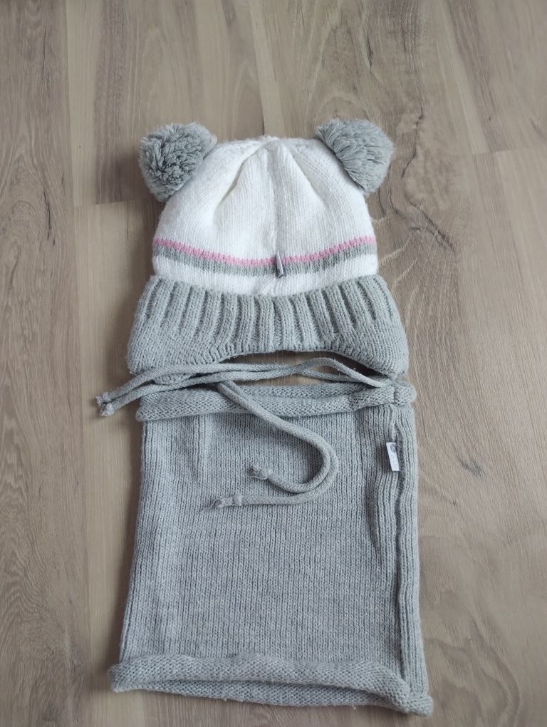 Czapka zimowa z kominem na 4 latka