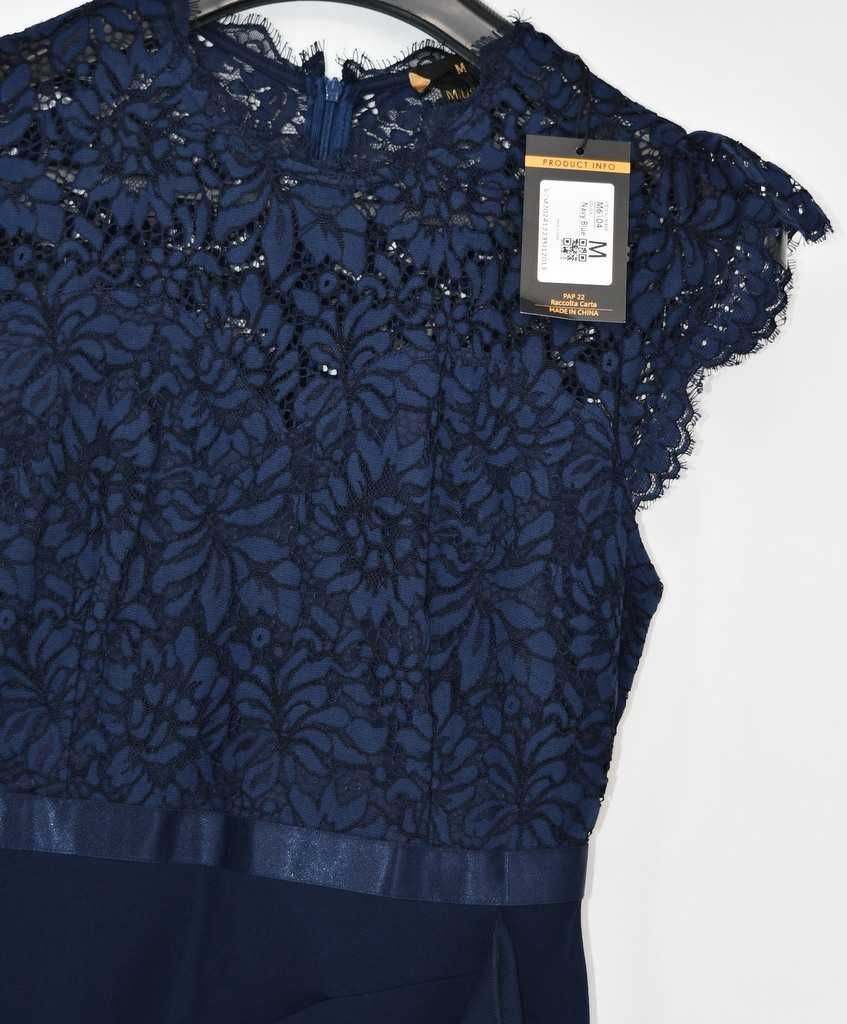 Elegancka sukienka wizytowa Miusol r. M koronkowa góra, ołówkowy fason