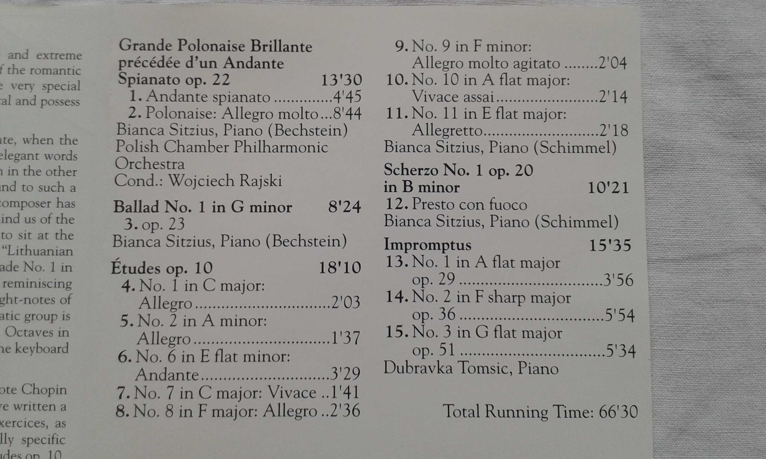 Frederic Chopin - Romantic Piano volume 2 , płyta CD .