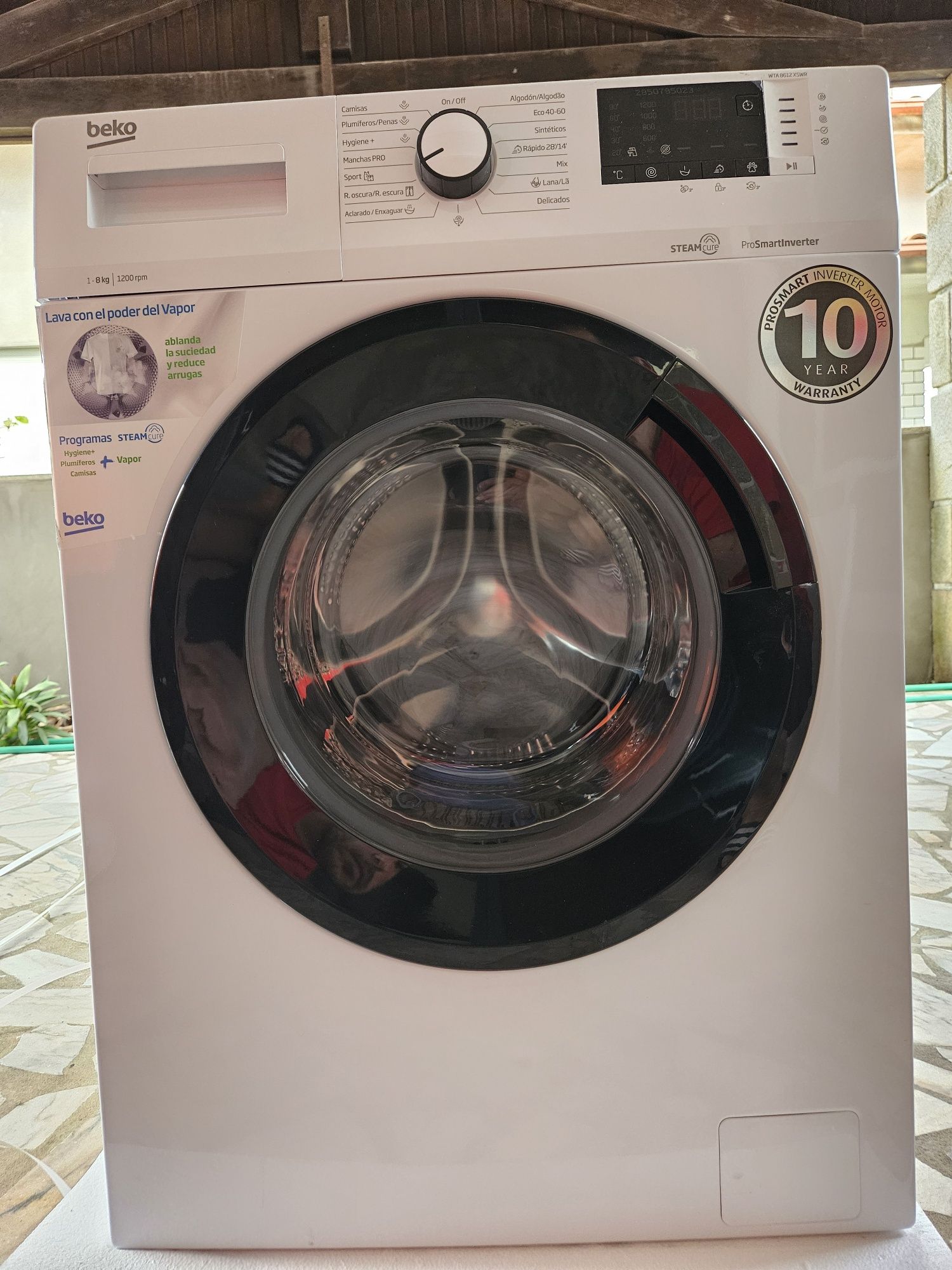Máquina de lavar roupa BEKO SteamCure 8kg - Nova c/garantia