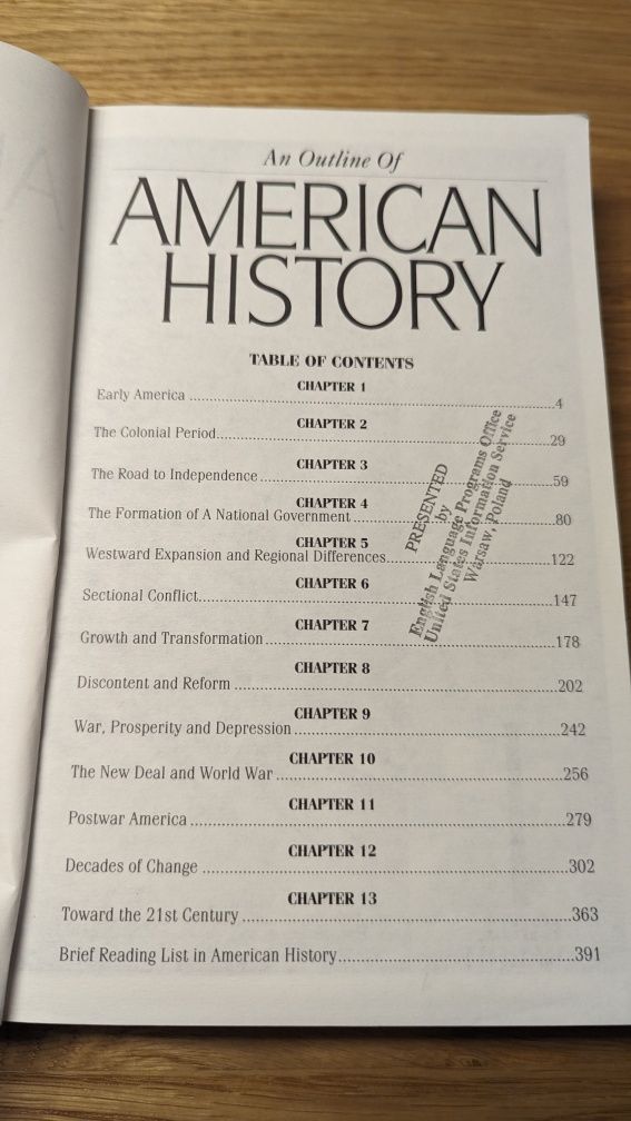 An Outline of American History  Historia USA