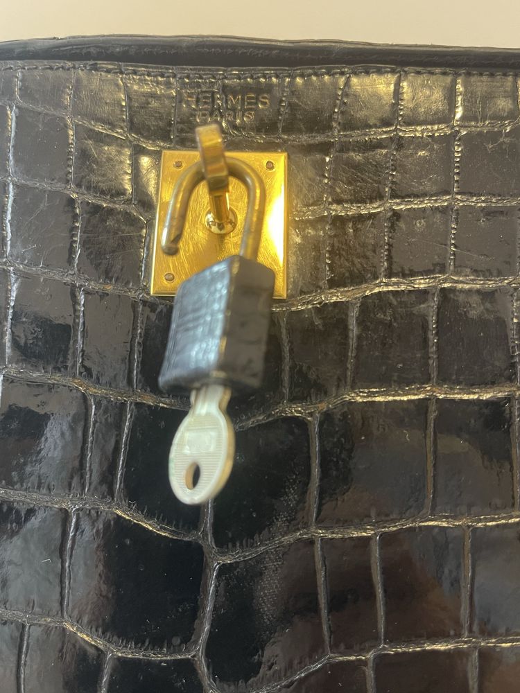Vintage real Hermès crocodile Kelly bag
