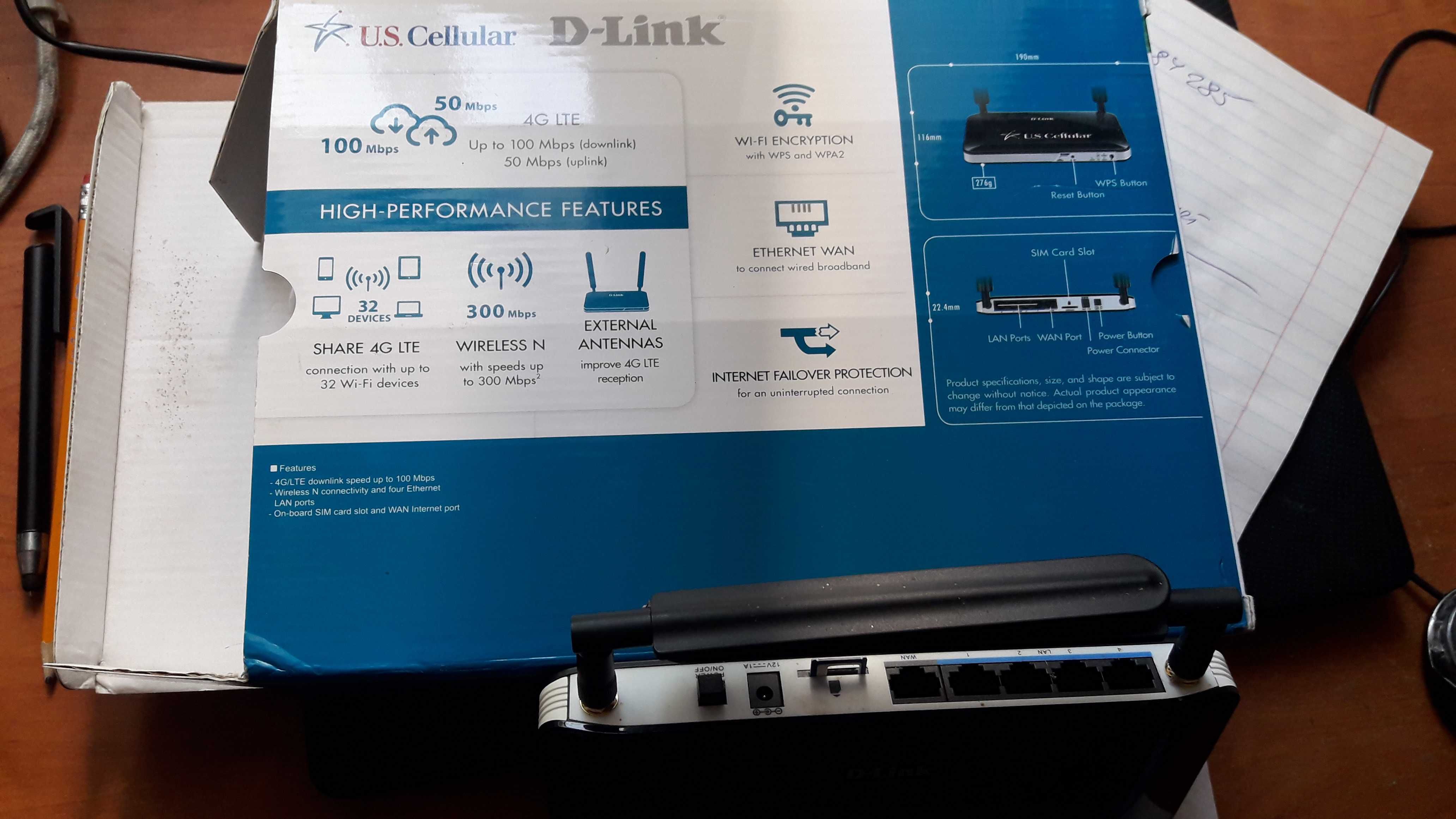 3G/4G WiFi роутер D-Link DWR-922
