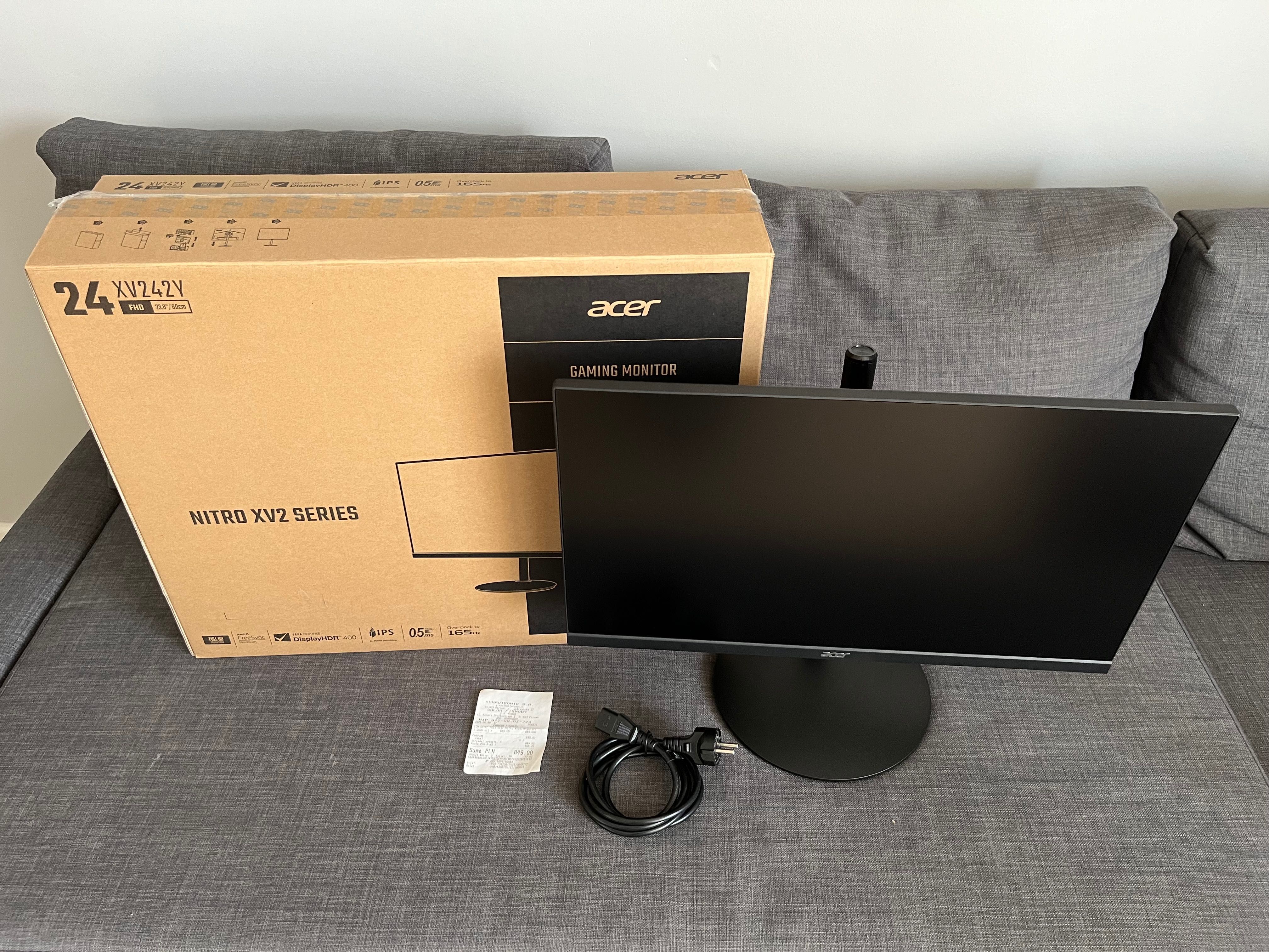 Acer Nitro XV242YPbmiiprx - 24 cale - 165hz - 2ms - FreeSync - idealny