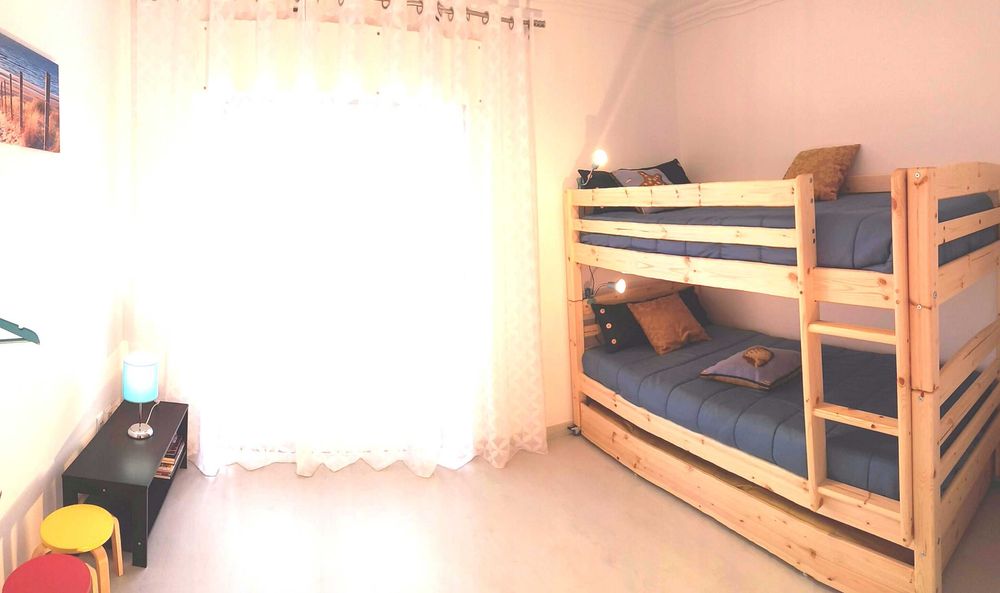 Beliche Triplo+gavetão = 2 camas ind.+gavetão, Madeira maciça 195x95cm