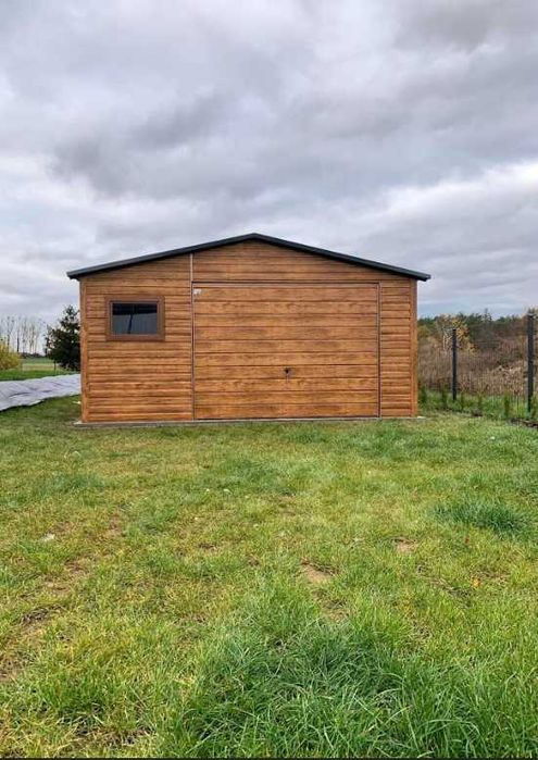 Garaż blaszany 5x6, garaże drewnopodobne, solidna konstrukcja
