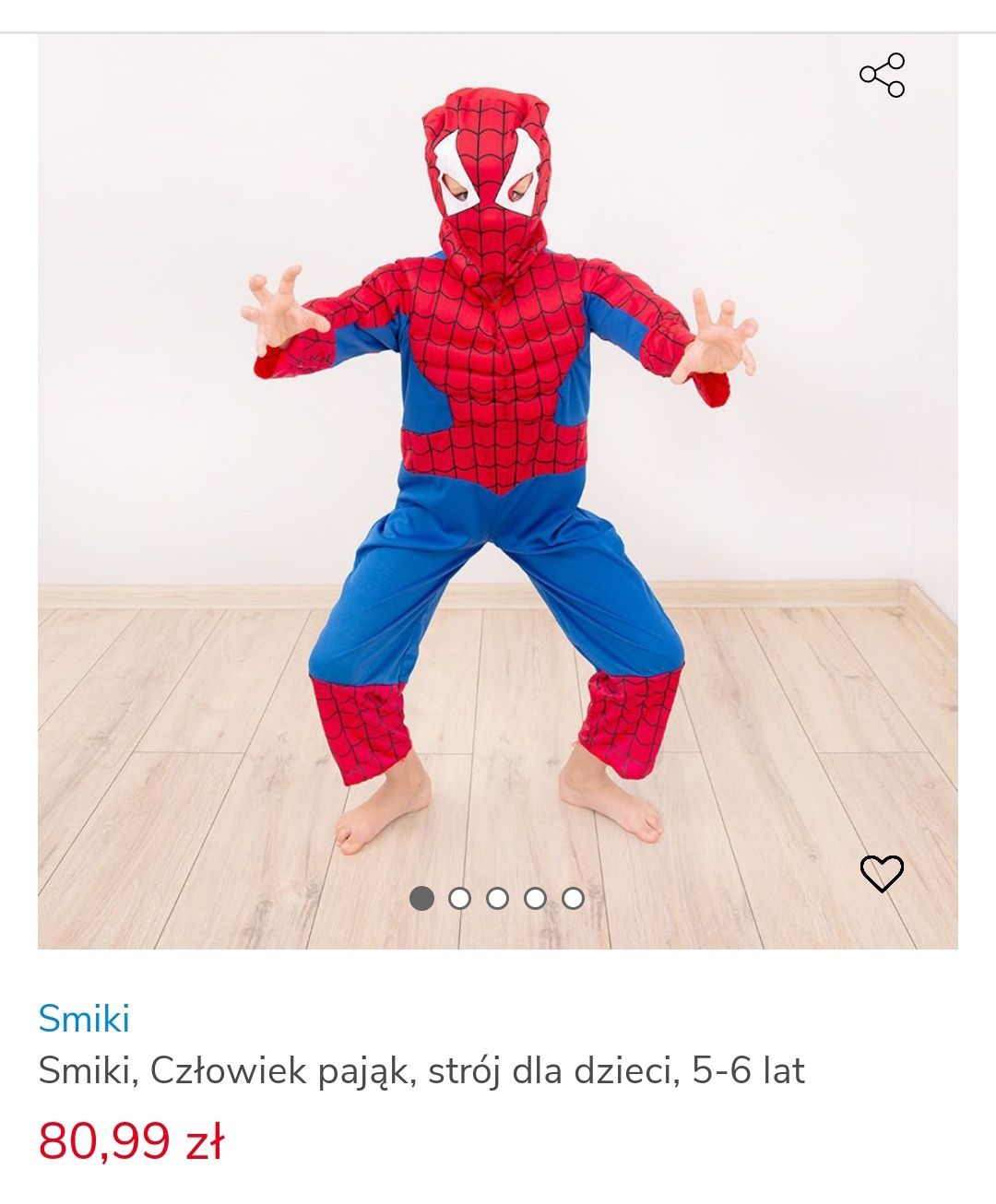 Człowiek pająk strój dla dzieci 5-6 lat