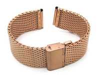 Bransoleta do zegarka mesh 18mm rose gold różowe złoto gruba