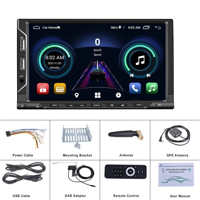 Rádio android 11 de 2din 7" touch carplay gps wifi rds dab SELADO