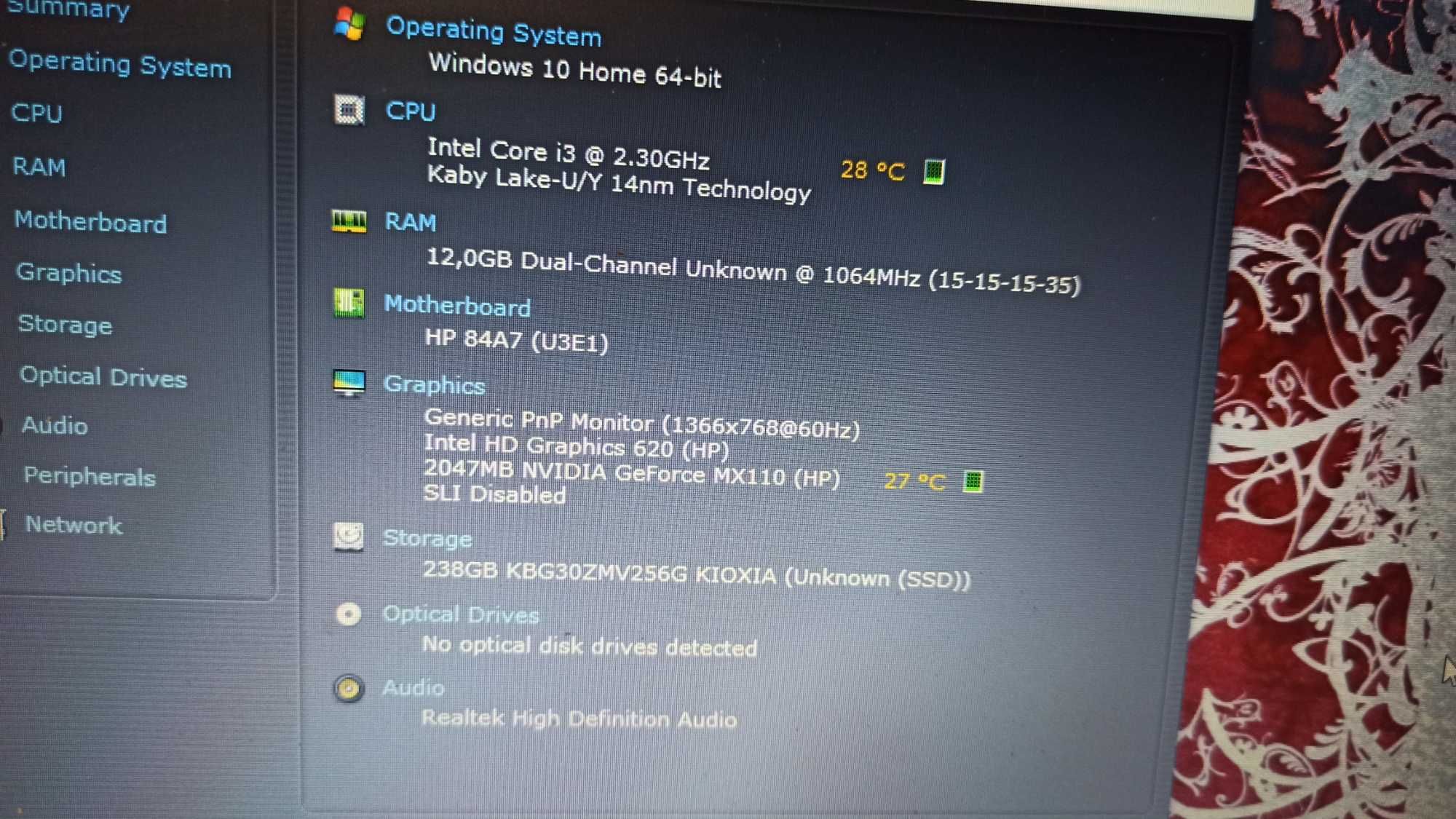 HP intel i3 7gen SSD nvme 256gb laptop 15,6 cali 12gb ram