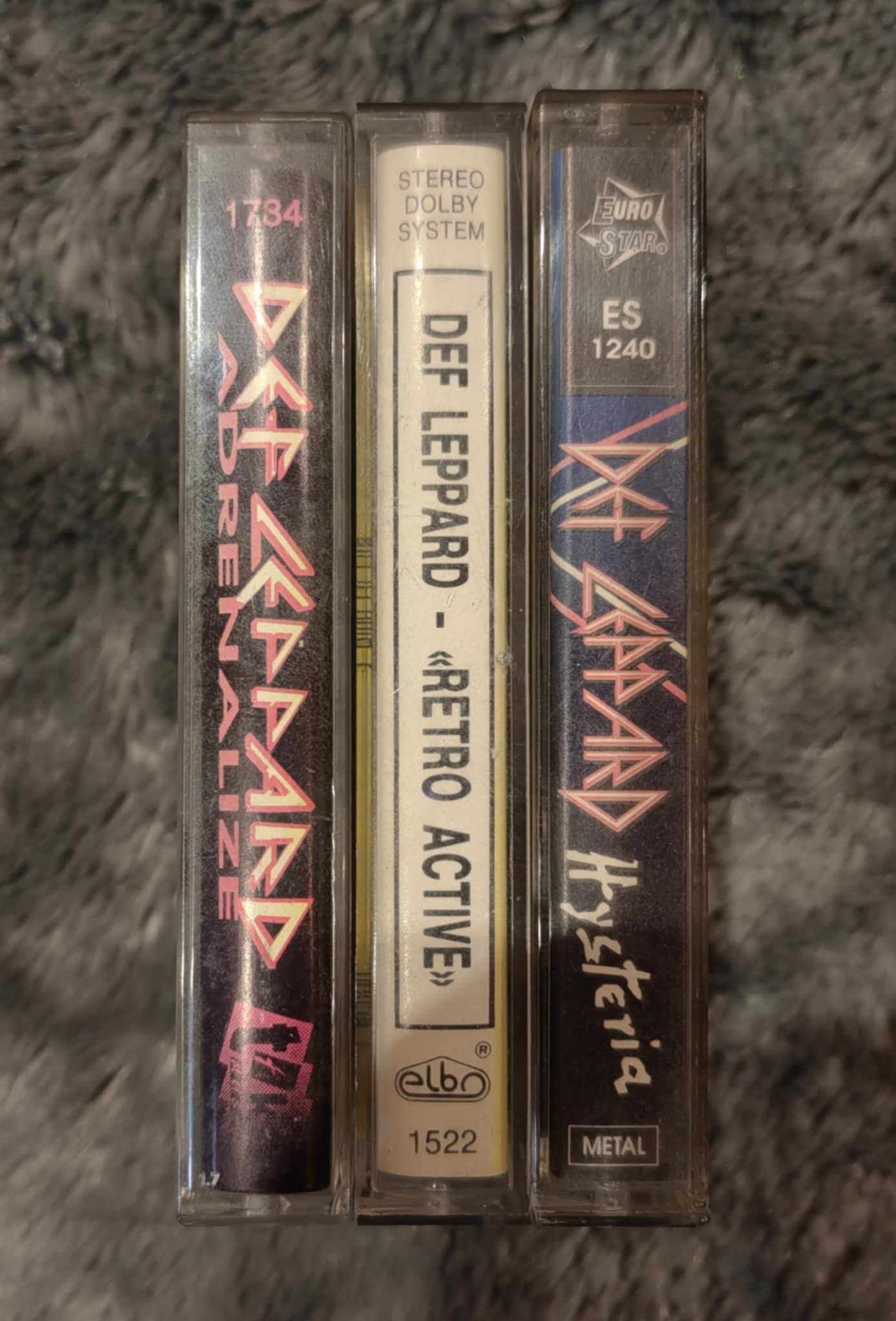 3x kaseta Def Leppard Adrenalize Retro Active Hysteria VG+