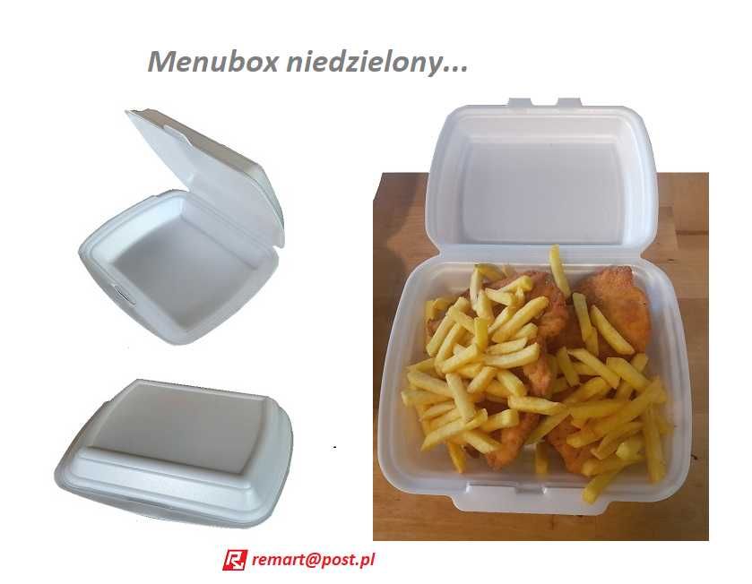 menubox do pakowania dań obiadowych 125 sztuk