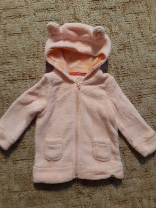 Bluza rozpinana (suwak) z kapturem 74/80 dla dziewczynki