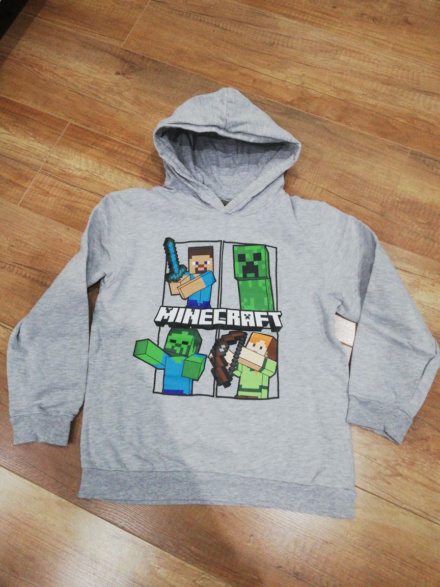 Bluza Minecraft szara z kapturem