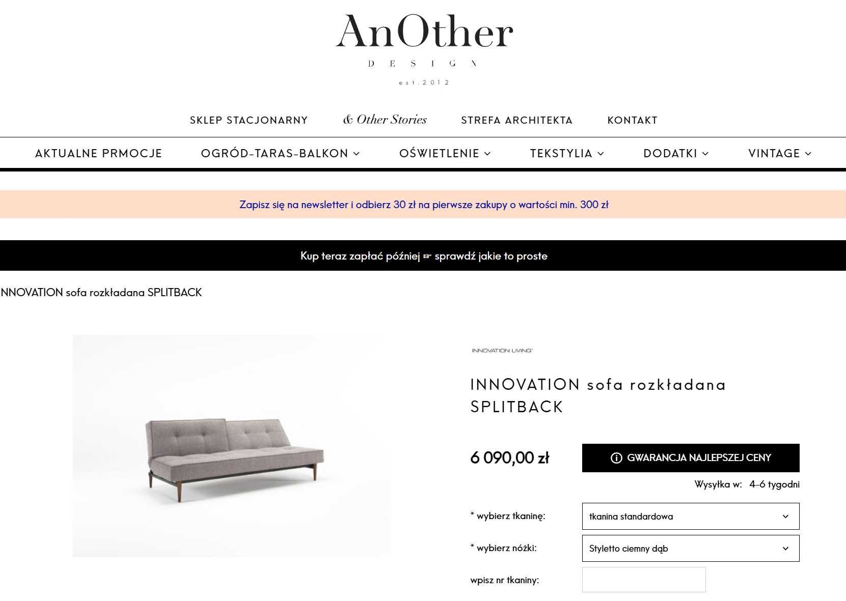 sofa rozkładana Innovation splitback